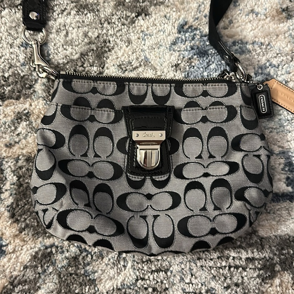 Black Coach CC Logo Poppy Crossbody